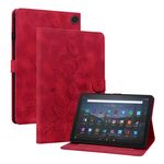Custodia per tablet in pelle goffrata Giglio per Amazon Fire Max 11 (rossa)