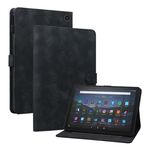 Custodia per tablet in pelle goffrata Giglio per Amazon Fire Max 11 (nera)