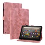 Custodia Smart Tablet in pelle goffrata Giglio per Amazon Fire HD10 2019/2017 (rosa)