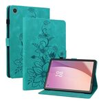 Custodia per tablet in pelle goffrata giglio per Lenovo Tab M8 4a generazione TB300FU (verde)