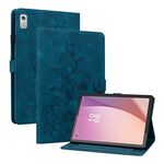 Custodia per tablet in pelle goffrata Giglio per Lenovo Tab M9 (blu scuro)