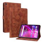 Custodia per tablet in pelle goffrata Giglio di terza generazione per Lenovo Tab M7 (marrone)
