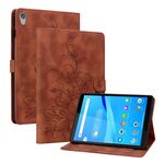 Custodia per tablet in pelle goffrata Giglio per Lenovo Tab M8 HD 8.0 (marrone)
