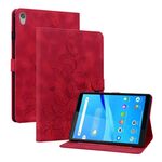 Custodia per tablet in pelle goffrata Giglio per Lenovo Tab M8 HD 8.0 (rossa)