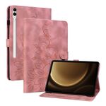Custodia tablet in pelle goffrata giglio per Samsung Galaxy Tab S9+ / S9 FE+ (rosa)
