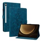 Custodia tablet in pelle goffrata giglio per Samsung Galaxy Tab S9+ / S9 FE+ (blu scuro)