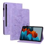 Custodia per tablet in pelle goffrata Giglio per Samsung Galaxy Tab S7 / S8 (viola)