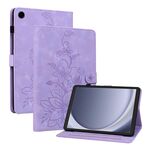 Custodia per tablet in pelle goffrata Giglio per Samsung Galaxy Tab A9 (viola)
