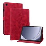 Custodia per tablet in pelle goffrata Giglio per Samsung Galaxy Tab A9 (rossa)