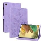 Custodia per tablet in pelle goffrata Giglio per Samsung Galaxy Tab S5e T720 (viola)