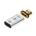 Adattatore convertitore da tipo C femmina a HDMI 2.0 maschio Spina magnetica HD 4K 60Hz (Argento)