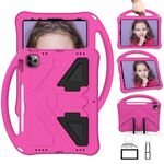 Per iPad Air 11 2024 Custodia tablet antiurto EVA con supporto (rosa rosso)