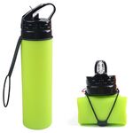 Bottiglia d'acqua in silicone pieghevole da 600 ml Bottiglia d'acqua in silicone infrangibile per protezione ambientale portatile(Verde)