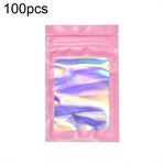 100 sacchetti per imballaggio con chiusura autosigillante per gioielli, ombreggiati al laser, dimensioni: 6 x 10 cm, rosa