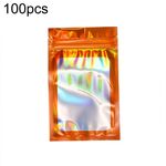 100 sacchetti per imballaggio con chiusura autosigillante per gioielli, ombreggiati al laser, dimensioni: 7 x 10 cm, arancione