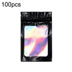 100 sacchetti per imballaggio con chiusura autosigillante per gioielli, ombreggiati al laser, dimensioni: 8 x 13 cm, neri