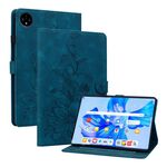 Custodia per tablet in pelle goffrata giglio per Huawei MatePad Pro 11 2022 (blu scuro)