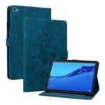Custodia per tablet in pelle goffrata giglio per Huawei MediaPad M5 Lite 10 / C5 10.1 (blu scuro)