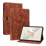 Custodia per tablet in pelle goffrata Giglio per Honor Pad 9 12.1 (marrone)