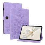 Custodia per tablet in pelle goffrata Giglio per Honor Pad 9 12.1 (viola)