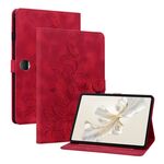 Custodia per tablet in pelle goffrata Giglio per Honor Pad 9 12.1 (rossa)