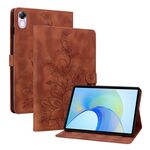 Custodia per tablet in pelle goffrata Giglio per Honor Pad X8 Pro / X9 2023 (marrone)