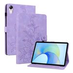 Custodia per tablet in pelle goffrata Giglio per Honor Pad X8 Pro / X9 2023 (viola)