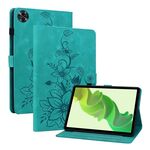 Custodia per tablet in pelle goffrata Giglio per Realme Pad 2 11.5 (verde)