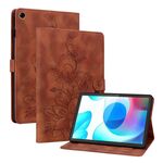 Custodia per tablet in pelle goffrata Giglio per Realme Pad Mini 8.7 (marrone)