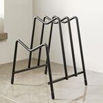Tagliere da cucina sul bancone della cucina, scaffale multifunzionale con coperchio per pentole multistrato (nero)