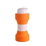 Tazza d'acqua con manubri fitness pieghevole per bottiglia d'acqua in silicone sportivo di grande capacità da 650 ml (arancione)