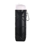Borraccia da ciclismo portatile pieghevole in silicone per alimenti da 600 ml (nero)