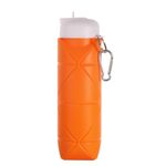 Bottiglia d'acqua da ciclismo portatile pieghevole in silicone per alimenti da 600 ml (arancione)