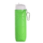 Borraccia da ciclismo portatile pieghevole in silicone per alimenti da 600 ml (verde)