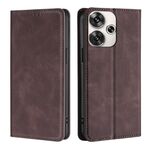 Per Xiaomi Redmi Turbo 3 5G Custodia per telefono in pelle magnetica Skin Feel (marrone scuro)