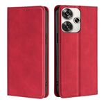 Per Xiaomi Redmi Turbo 3 5G Custodia per telefono in pelle magnetica Skin Feel (rossa)