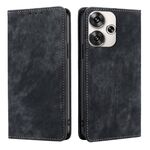 Per Xiaomi Redmi Turbo 3 5G RFID Custodia antifurto in pelle magnetica per telefono (nero)