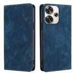 Per Xiaomi Redmi Turbo 3 5G RFID Custodia antifurto in pelle magnetica per telefono (blu)