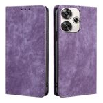 Per Xiaomi Redmi Turbo 3 5G RFID Custodia antifurto in pelle magnetica per telefono (viola)
