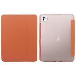 Custodia per tablet in pelle pressata elettrica a 3 pieghe per iPad Pro 11 2024 (arancione)