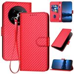 Per Xiaomi 14 Ultra YX0070 Custodia per telefono in pelle con fibbia in fibra di carbonio con cordino (rosso)