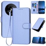 Per Xiaomi 14 Ultra YX0070 Custodia per telefono in pelle con fibbia in fibra di carbonio con cordino (viola chiaro)