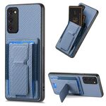 Per Samsung Galaxy S23 FE 5G Custodia per telefono con supporto pieghevole in fibra di carbonio e elastico (blu)