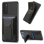 Per Samsung Galaxy S23 FE 5G Custodia per telefono con supporto elastico in fibra di carbonio (nero)