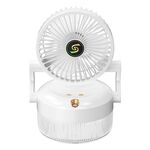 Ventola di umidificazione spray da tavolo pieghevole con ricarica USB con luce notturna (bianca)