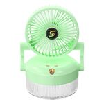 Ventola di umidificazione spray da tavolo pieghevole con ricarica USB con luce notturna (verde)