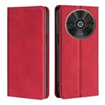 Custodia magnetica in pelle per Xiaomi Redmi A3 4G Skin Feel (rossa)