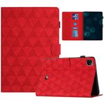 Custodia Smart Tablet in pelle goffrata con texture diamante per iPad Pro 11 2024 (rossa)