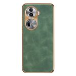 Per OPPO Reno11 Custodia per telefono in pelle di agnello galvanica globale (verde)