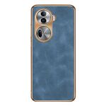 Per OPPO Reno11 Custodia per cellulare in pelle di agnello galvanica globale (blu)